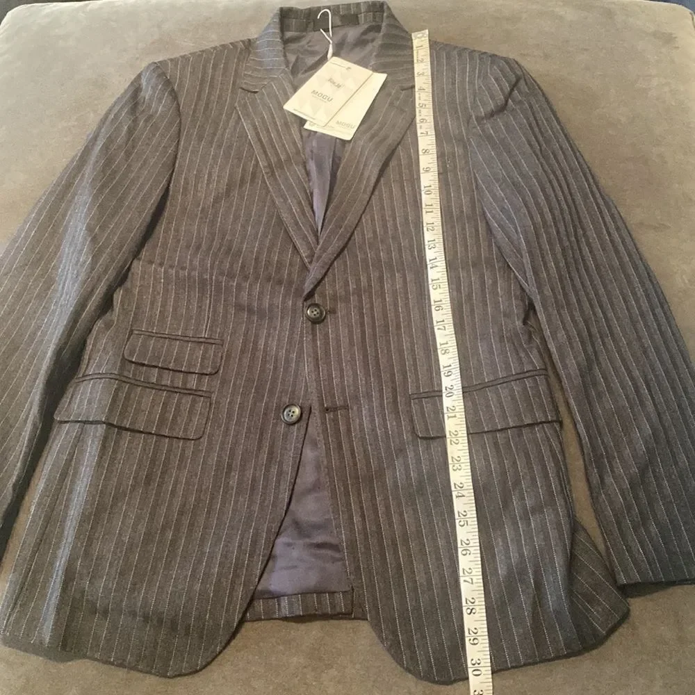 Men’s Pinstripe Suit Jacket Blazer 2 Button Notched Lapel Size 38 NWT